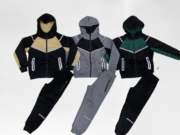 TLC Boys 3700 Tracksuit Hooded Zip Pockets Hood Warm Winter
