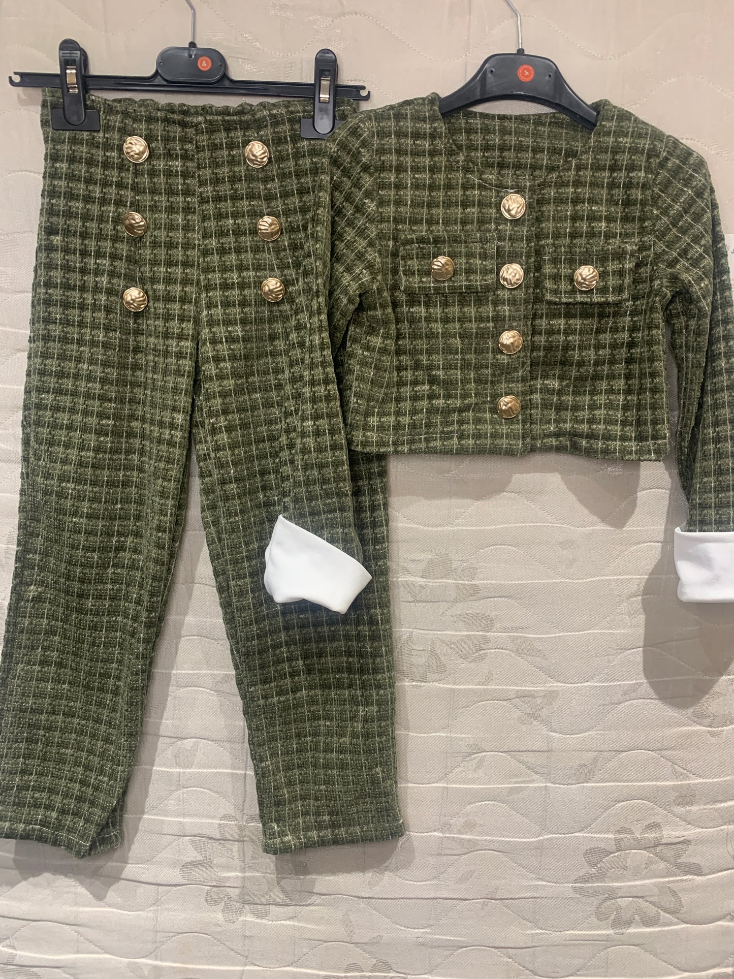 TLC Girls coord sets trousers and top with button design set winter