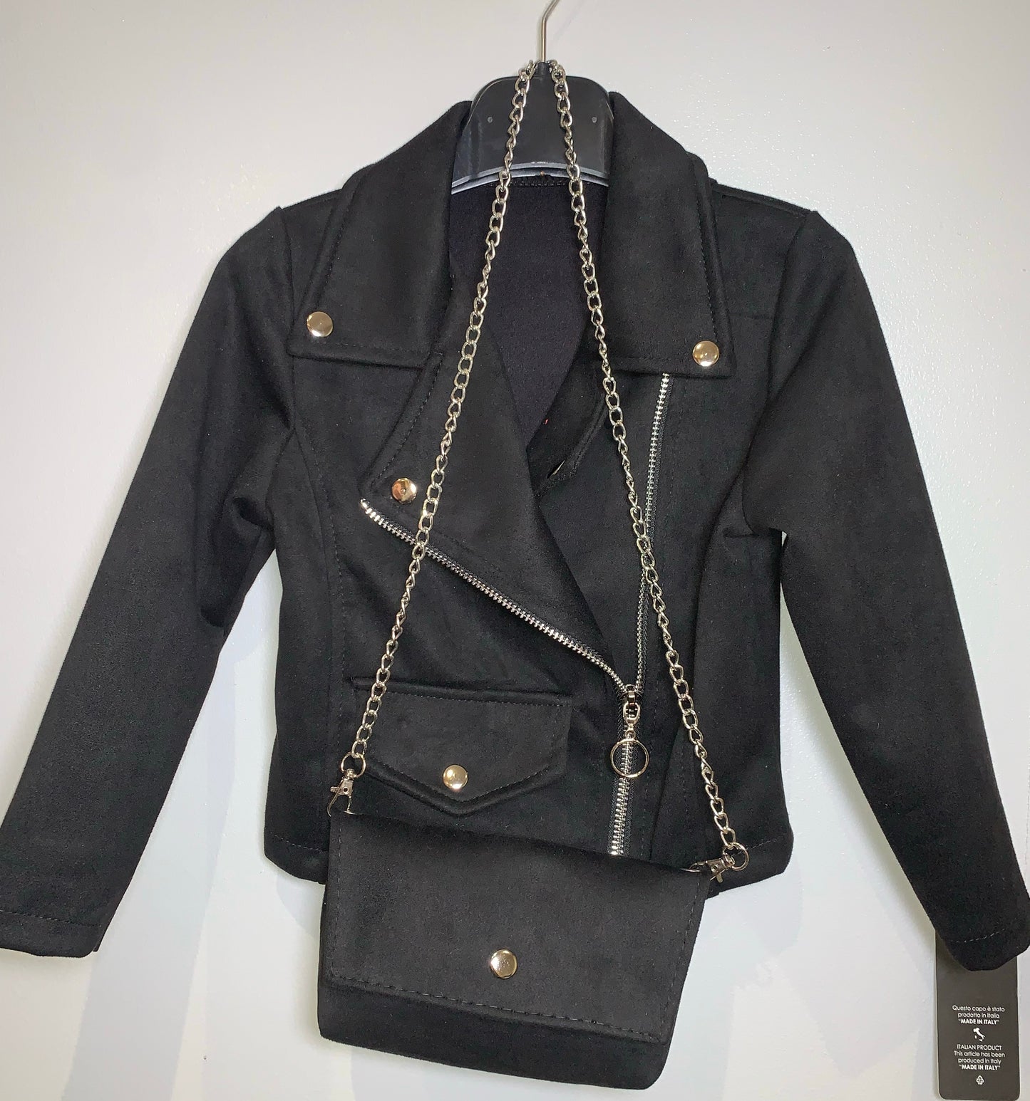TLC Kids Childrens Suede Jackets With Handbag Warm Winter Stylish Cute Coat Outfit