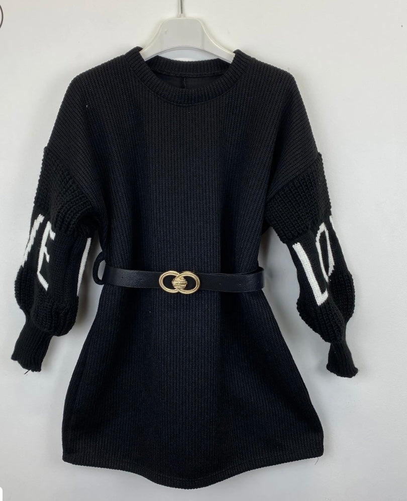 Girls Love Warm Winter Jumpers with Belt