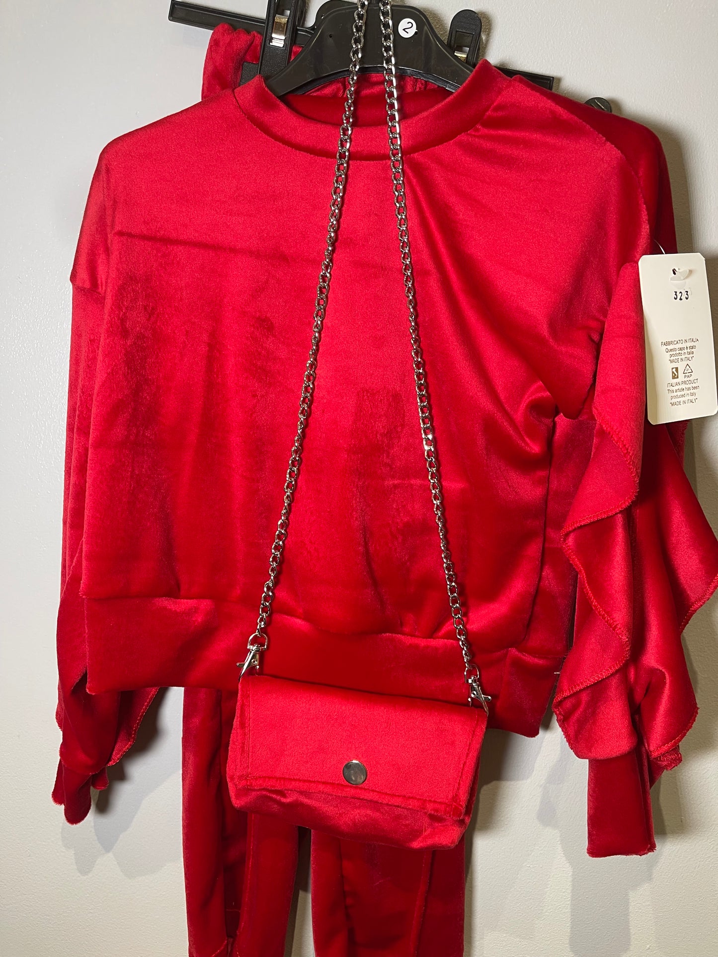 TLC Girls warm velour soft coord tracksuit set with handbag