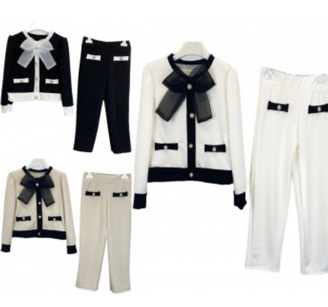 TLC Girls Bow & Buttons Co-Ord Sets
