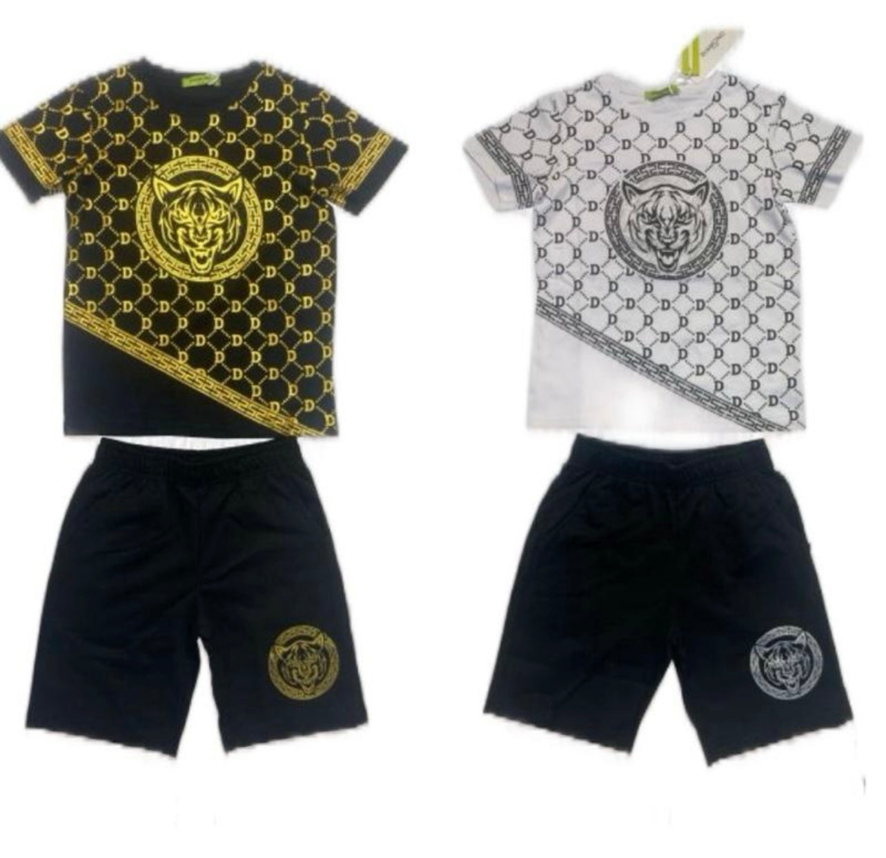 TLC F053 Boys Tiger Print T-Shirt & Shorts Set - Top-Rated, Customer Favorite!