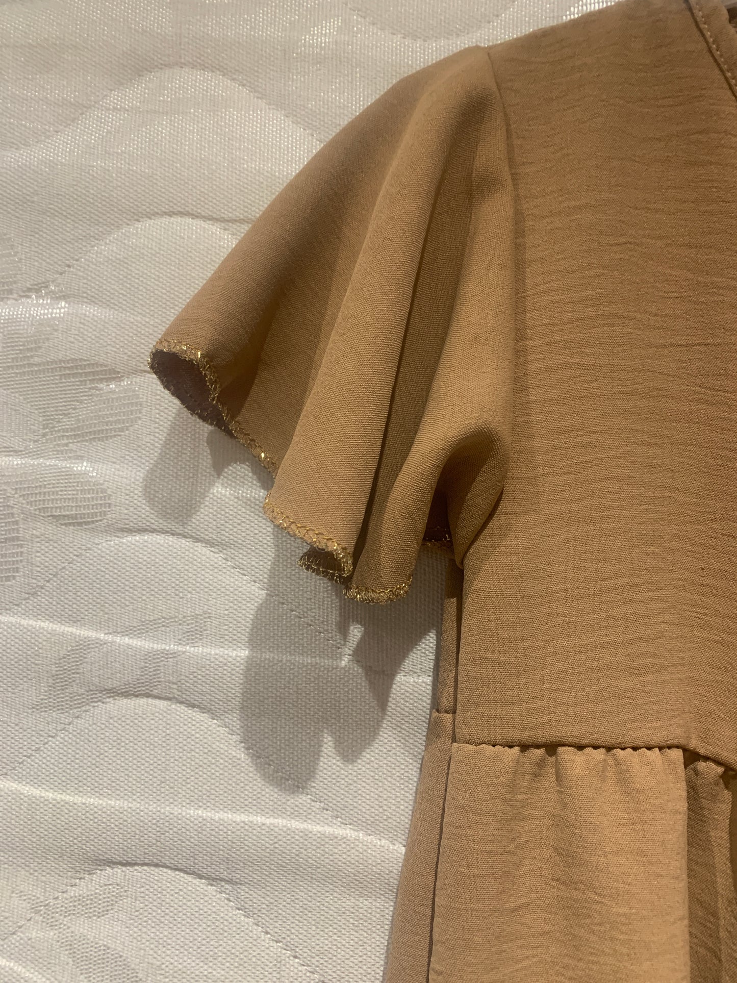 TrendLockerz Girls short sleeve dress with gold detail