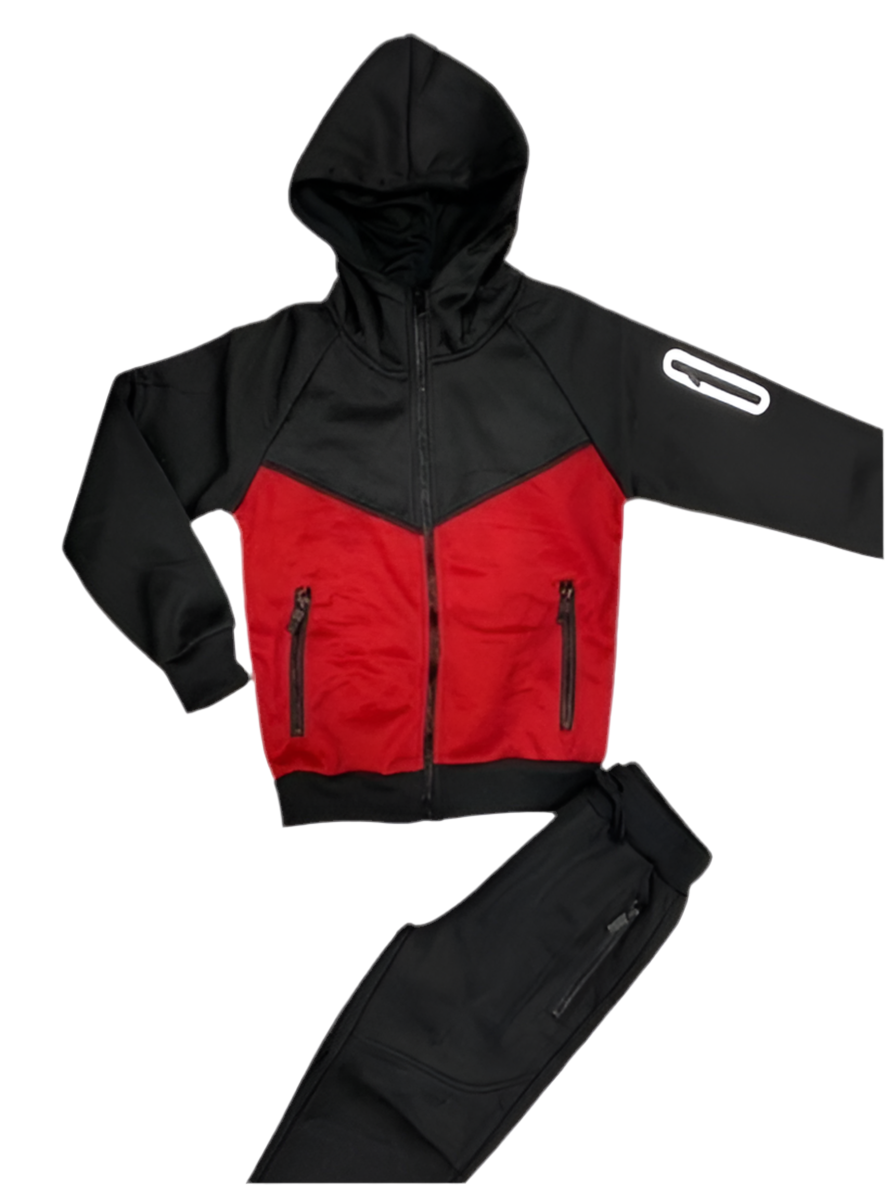 TLC Boys & Mens Hooded Tracksuit with  Zipped Pockets Colours Warm Winter Outfit Jogger Hoodie Set Fleece Lined Zip