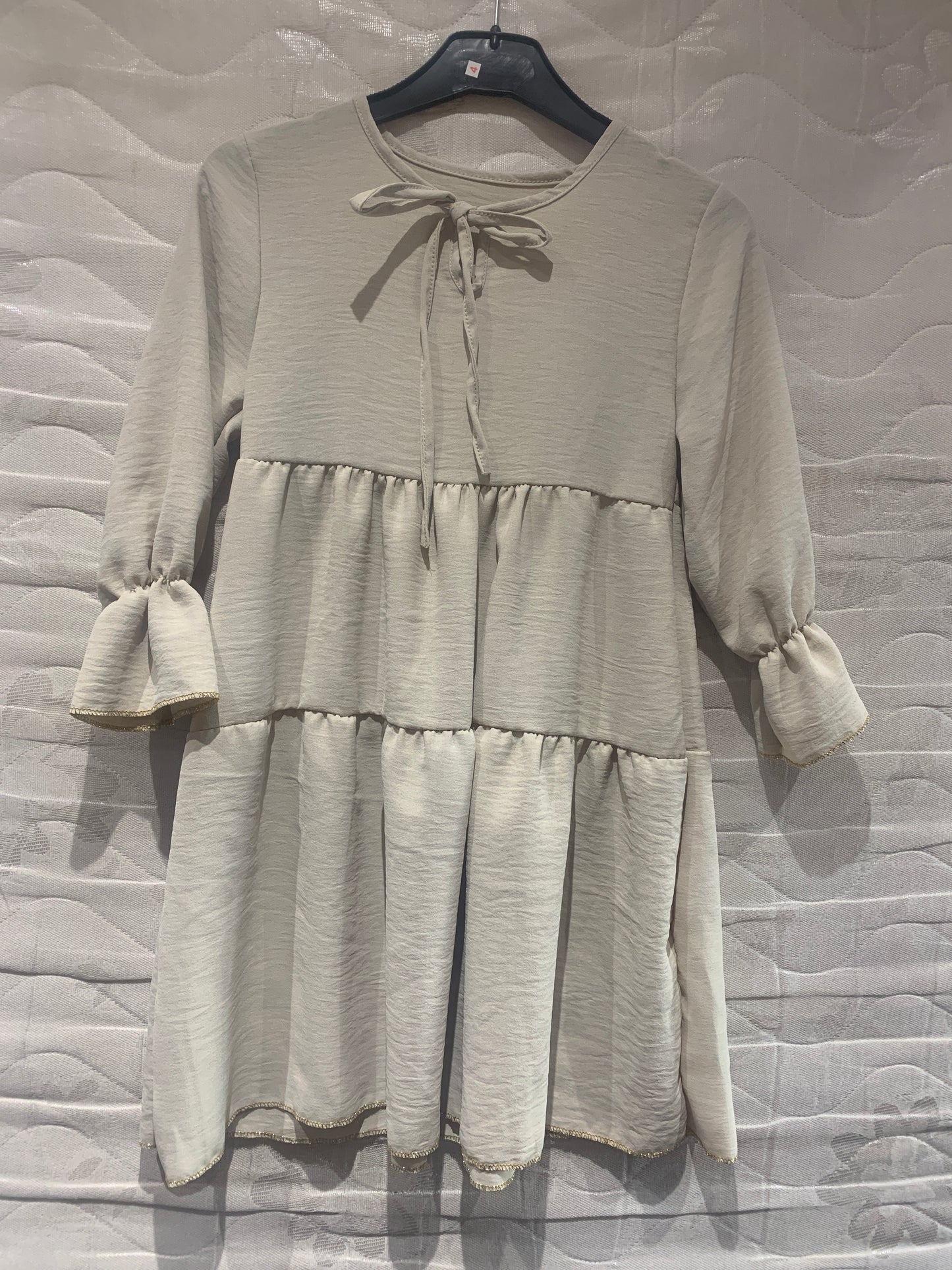 TLC Girls long sleeve dress with gold detail Modest