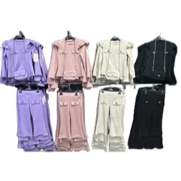 TLC Girls 3 Piece Coord Set with Handbag for Kids Fashion