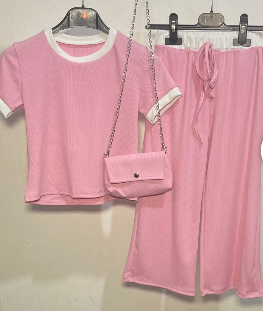 Girls summer outfit co-ord set with handbag
