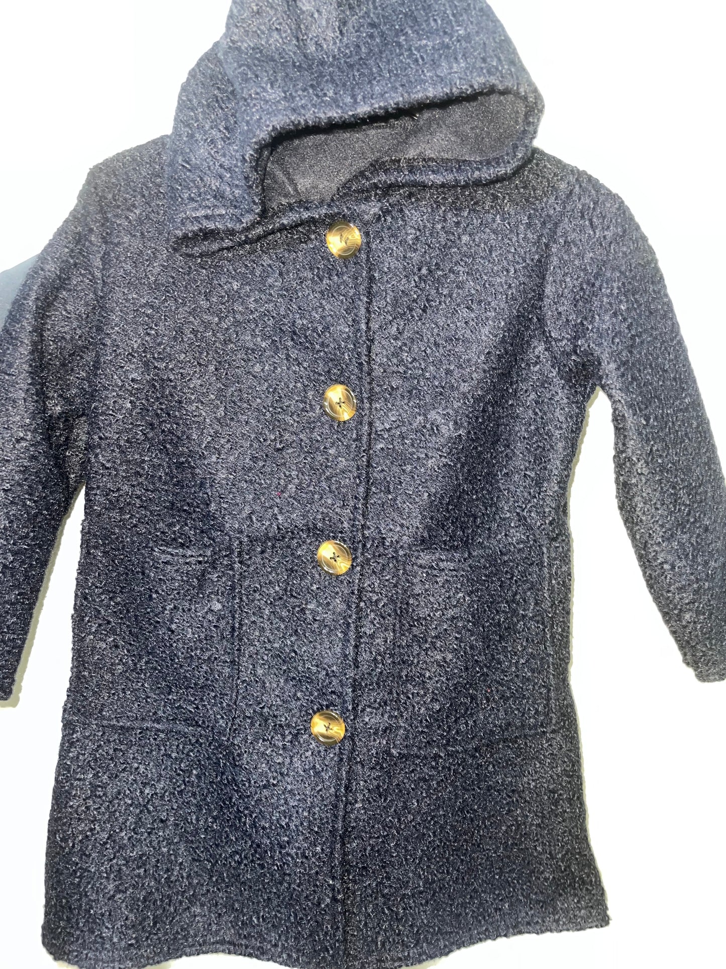 TLC Girls Warm Winter Teddy Fleece Cardigans With Hood & Buttons Outfit