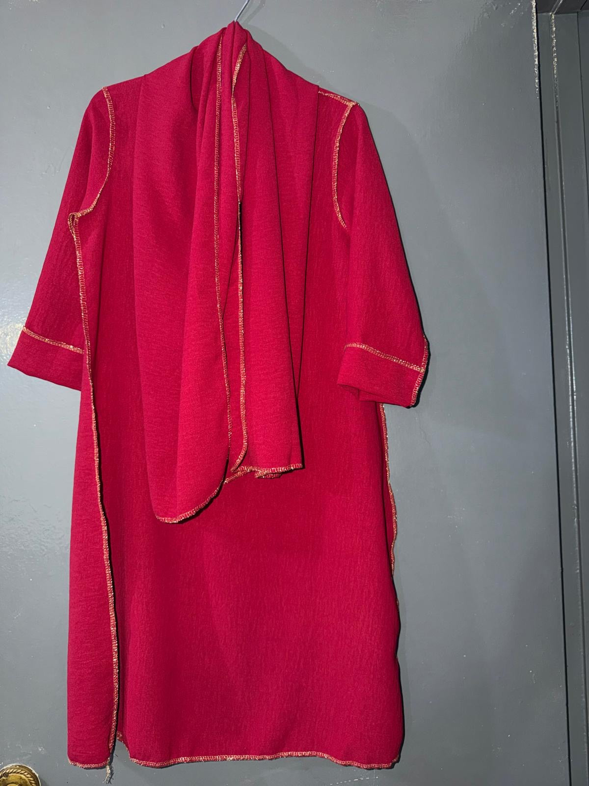 Girls Kids Abayas with Attached Scarf