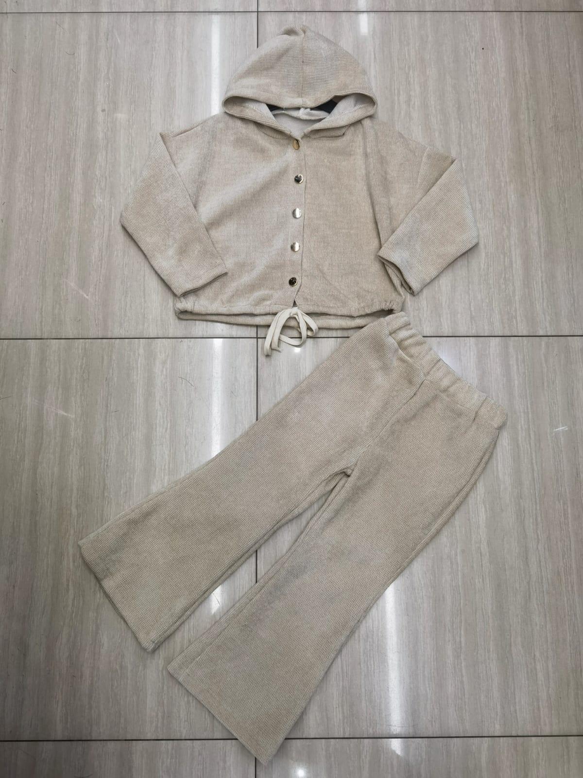 Girls velour hooded coord set winter
