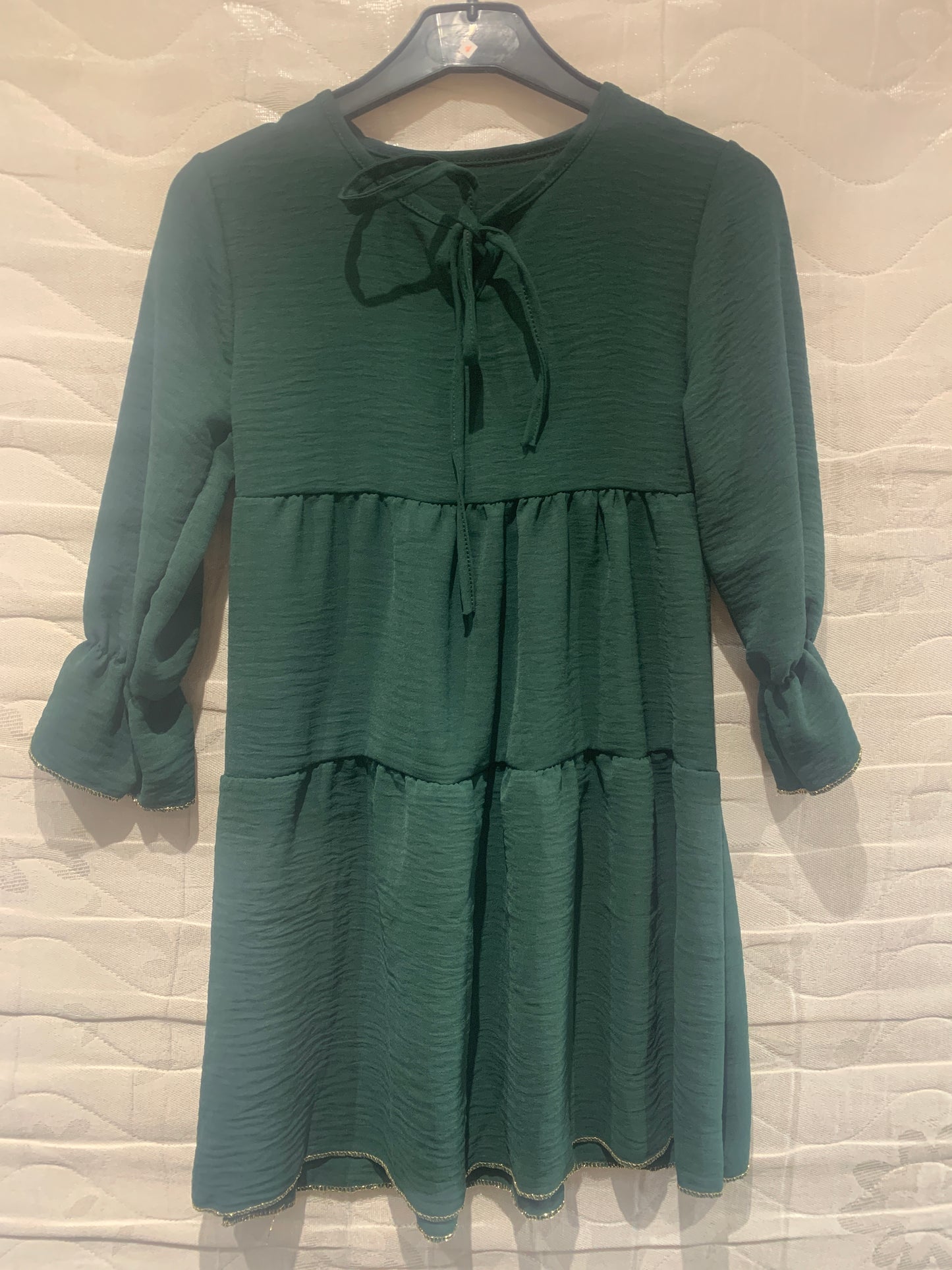 TLC Girls long sleeve dress with gold detail Modest