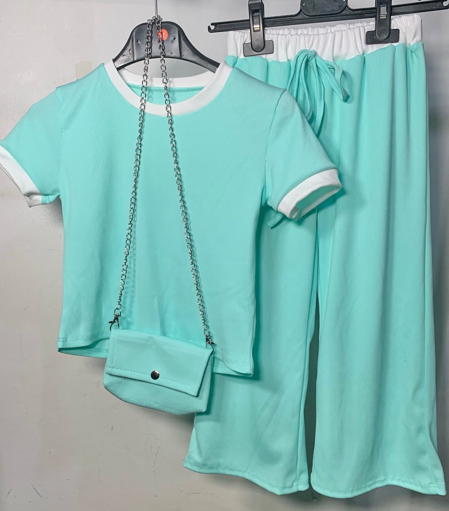 Girls summer outfit co-ord set with handbag