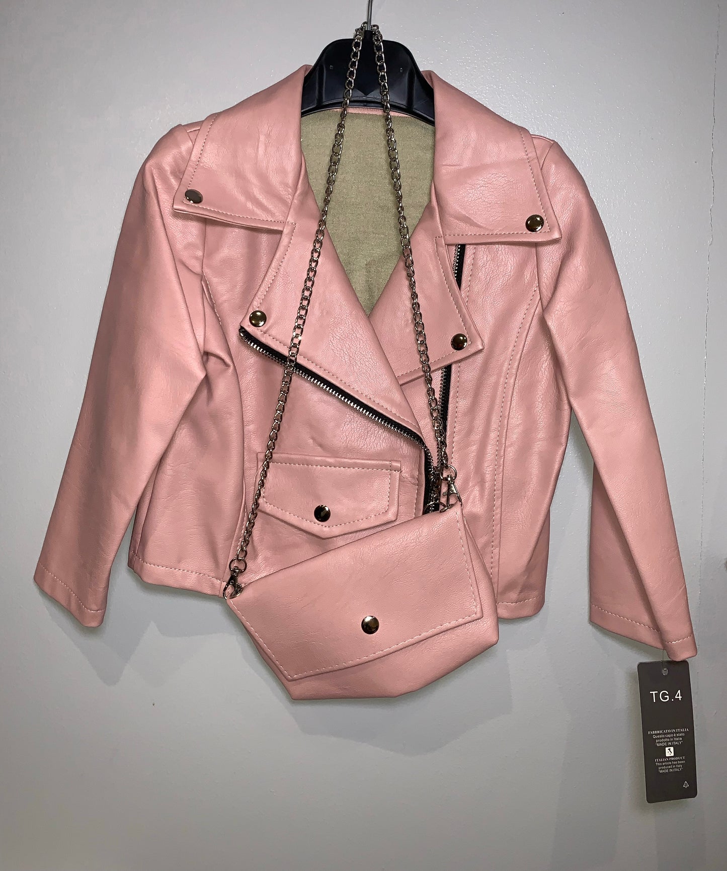 TLC Kids Childrens Biker Faux Leather Jackets Warm Winter Stylish Cute Coat Outfit