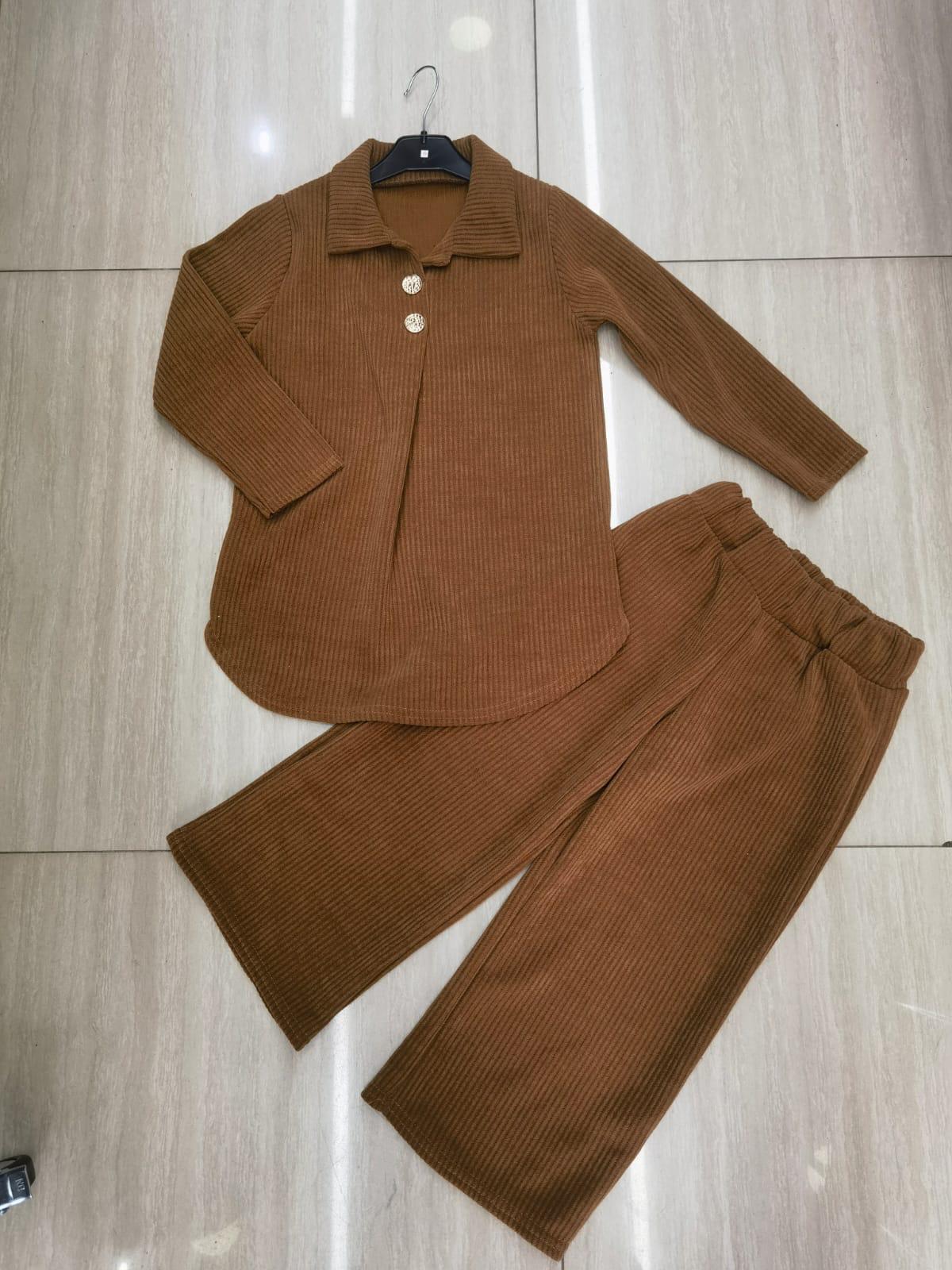 Girls ribbed velour coord set winter