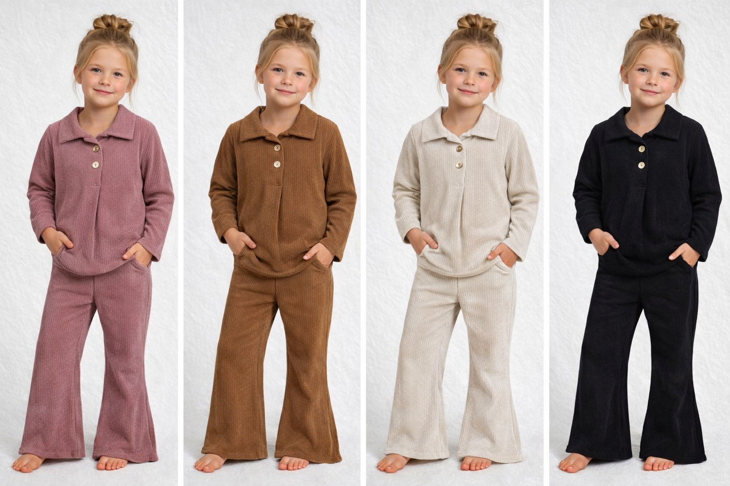 Girls ribbed velour coord set winter