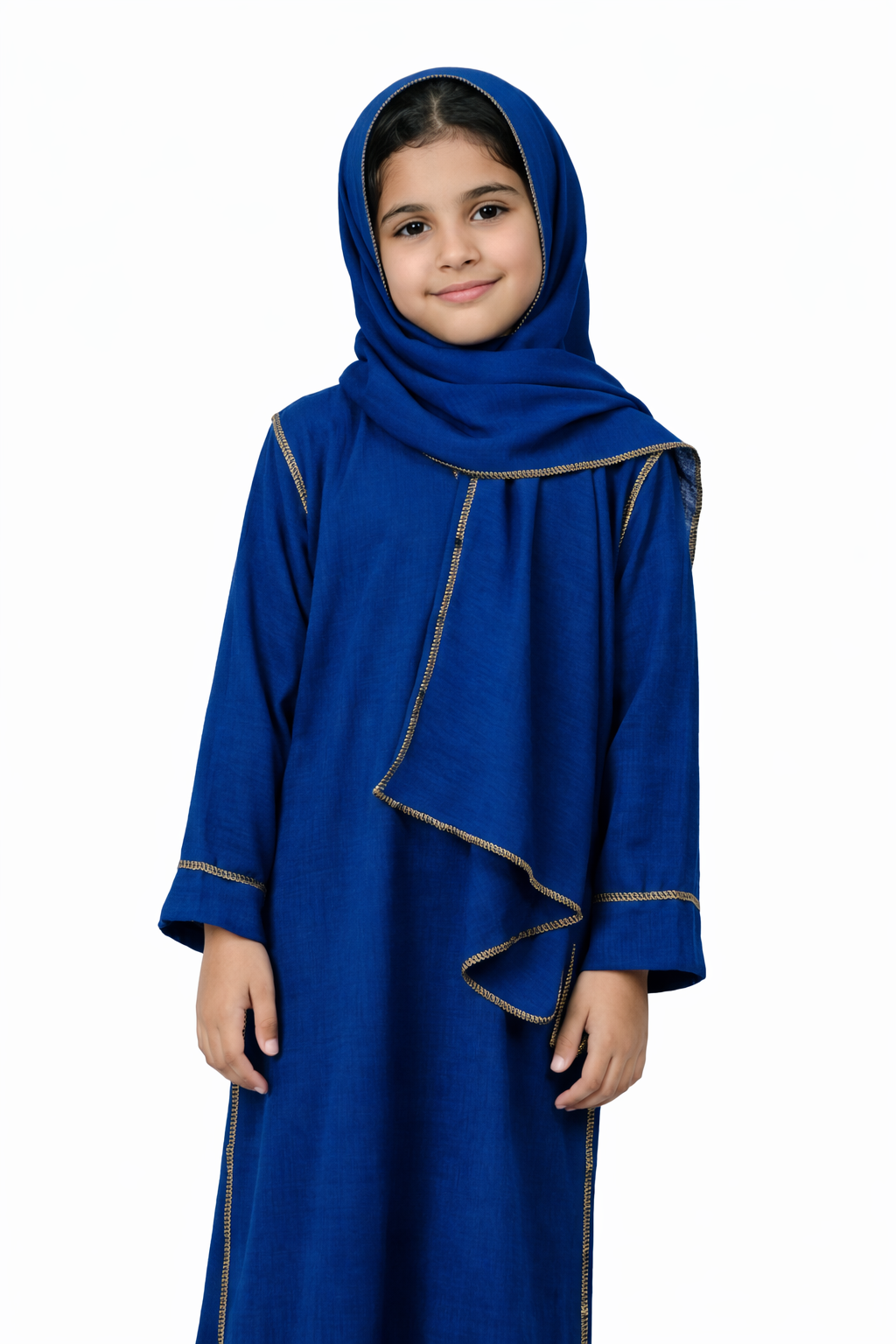 Girls Kids Abayas with Attached Scarf