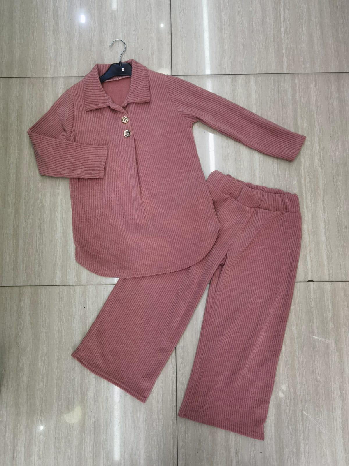 Girls ribbed velour coord set winter