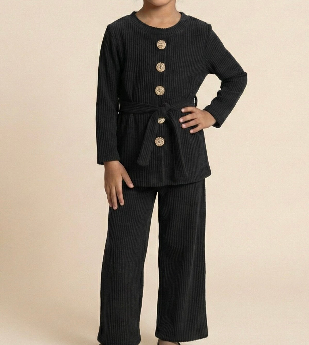 Girls Corduroy Modest Trouser and Top Set