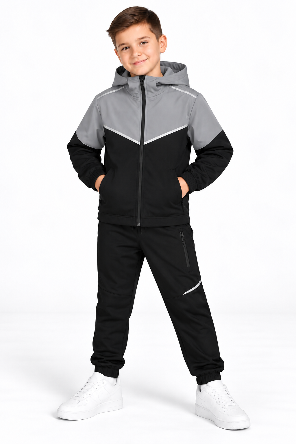 Boys New Tracksuit Set with Pockets & Hoody