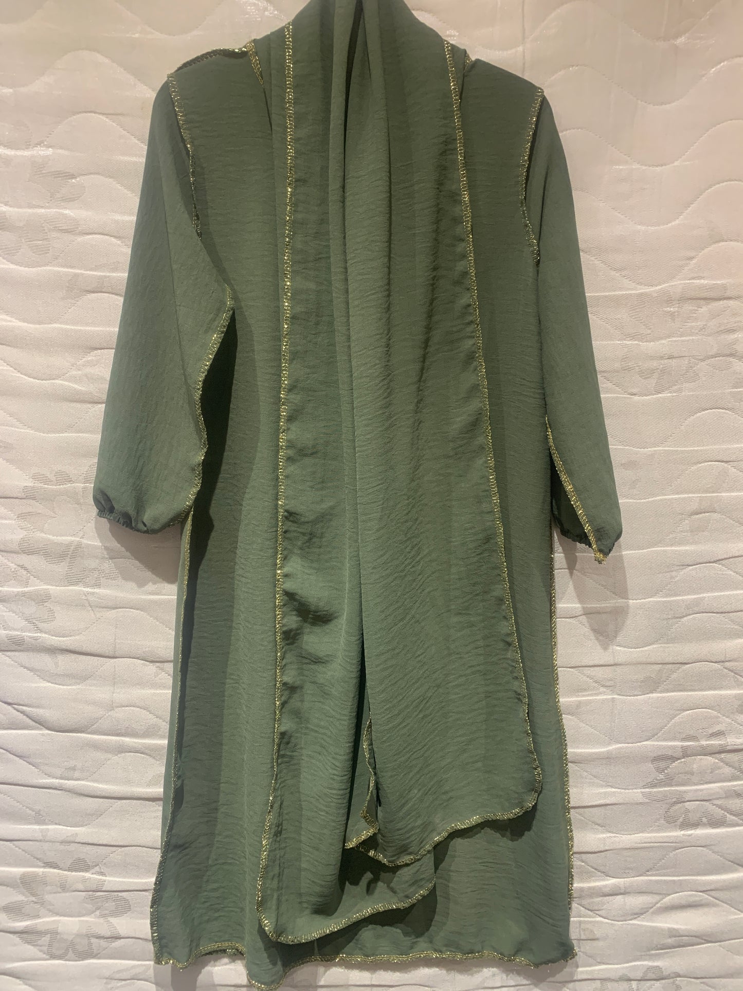 TLC Girls Abaya with hijab & gold detailing