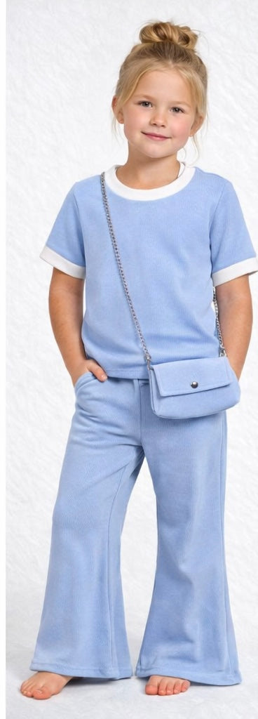 Girls summer outfit co-ord set with handbag