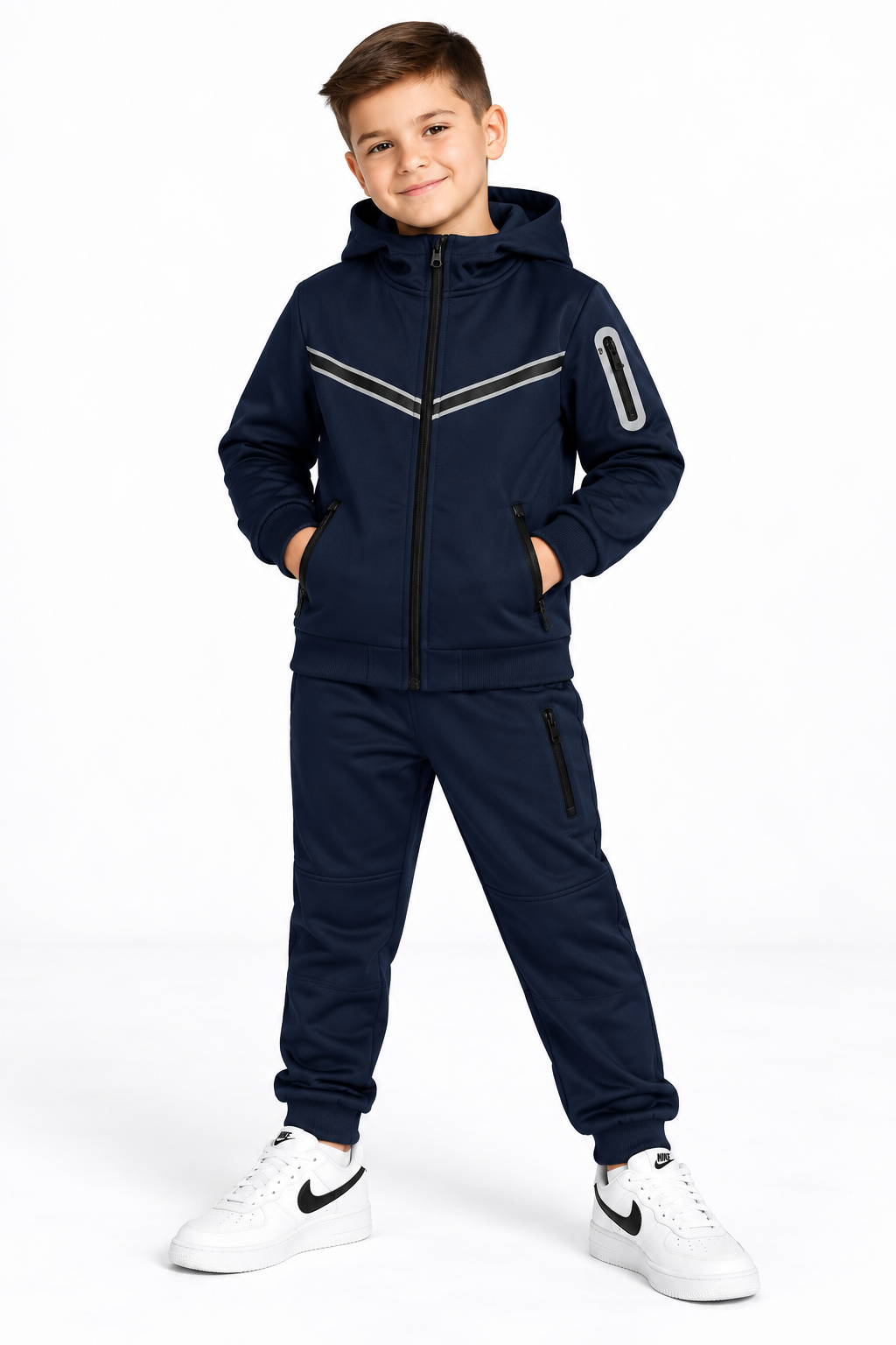 TLC Unisex Girls & Boys Tracksuit with Hood and Zipped Pockets for Warm Winter