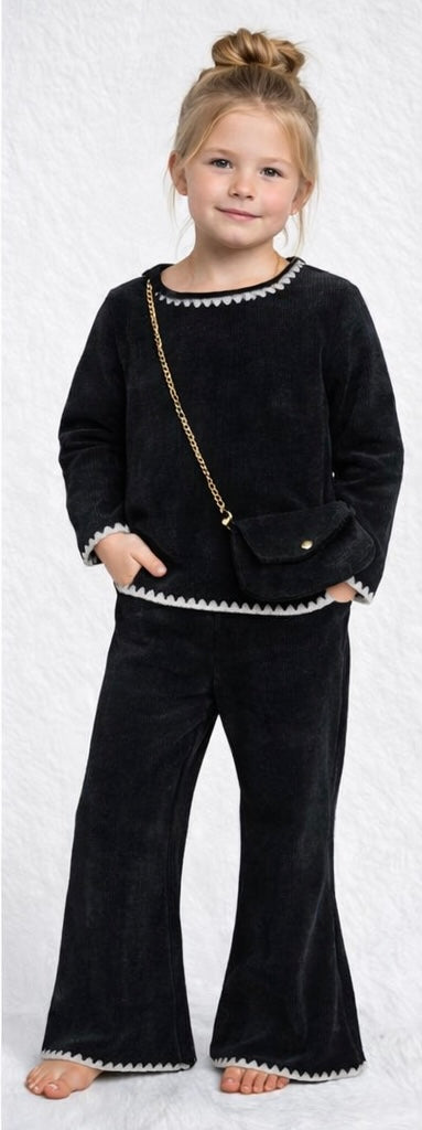 Girls velour coord sets warm winter with handbag