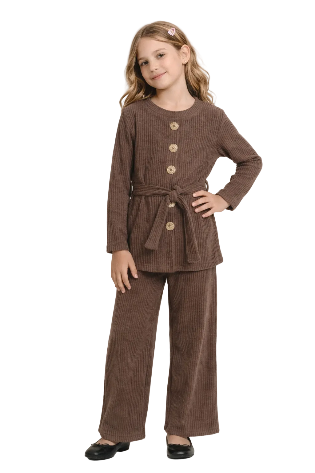 Girls Corduroy Modest Trouser and Top Set