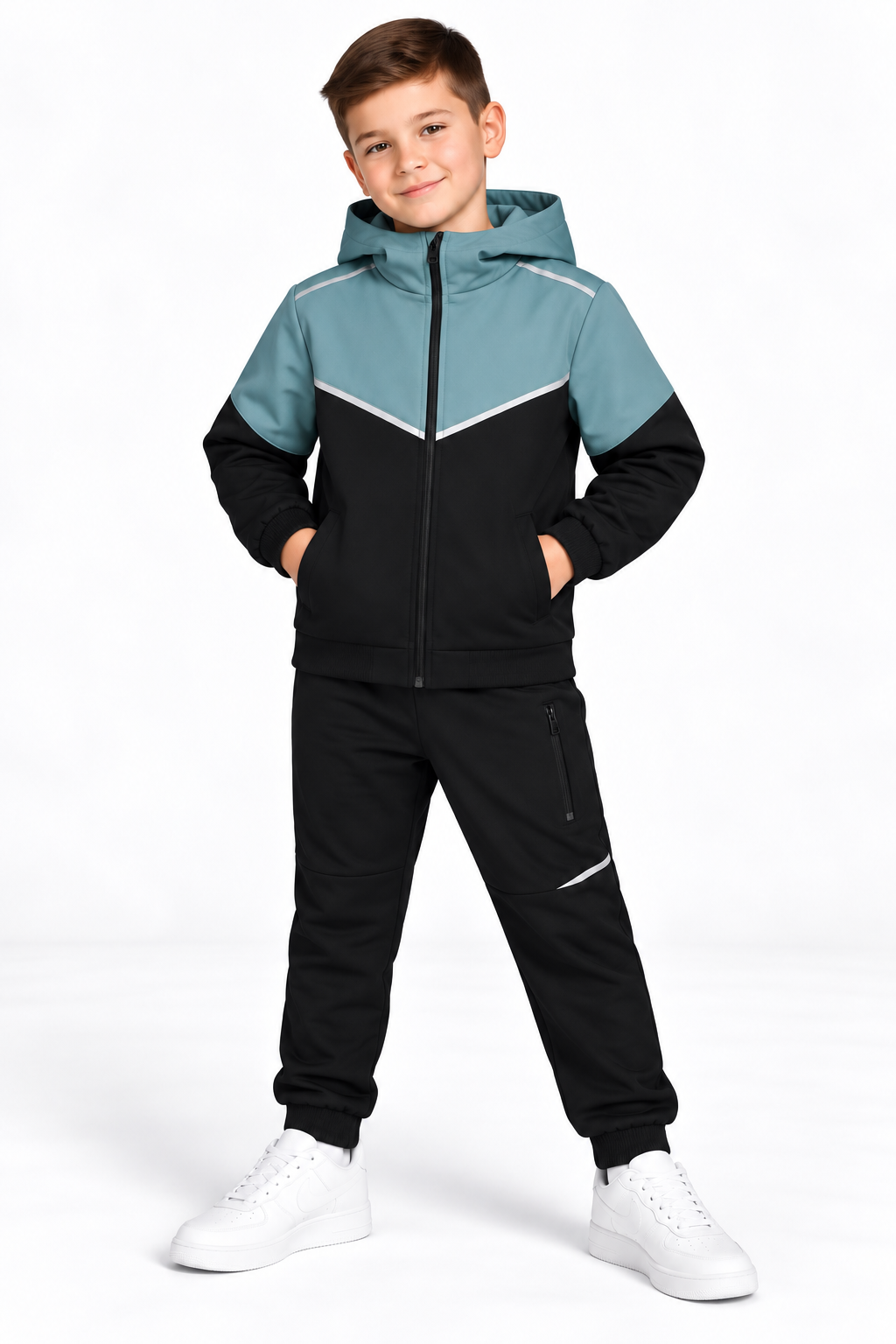 Boys New Tracksuit Set with Pockets & Hoody