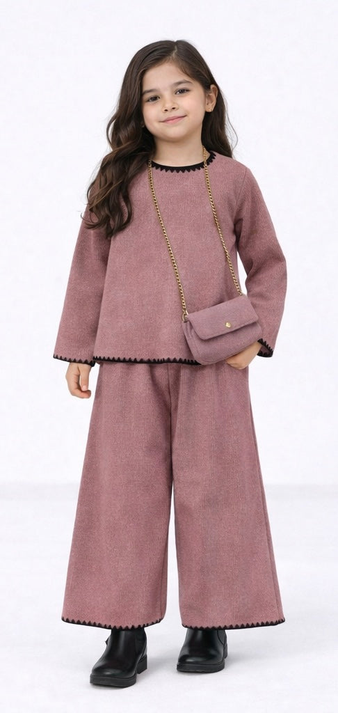 TLC Girls co-ord sets with trousers & top detailing & matching handbag outfit set