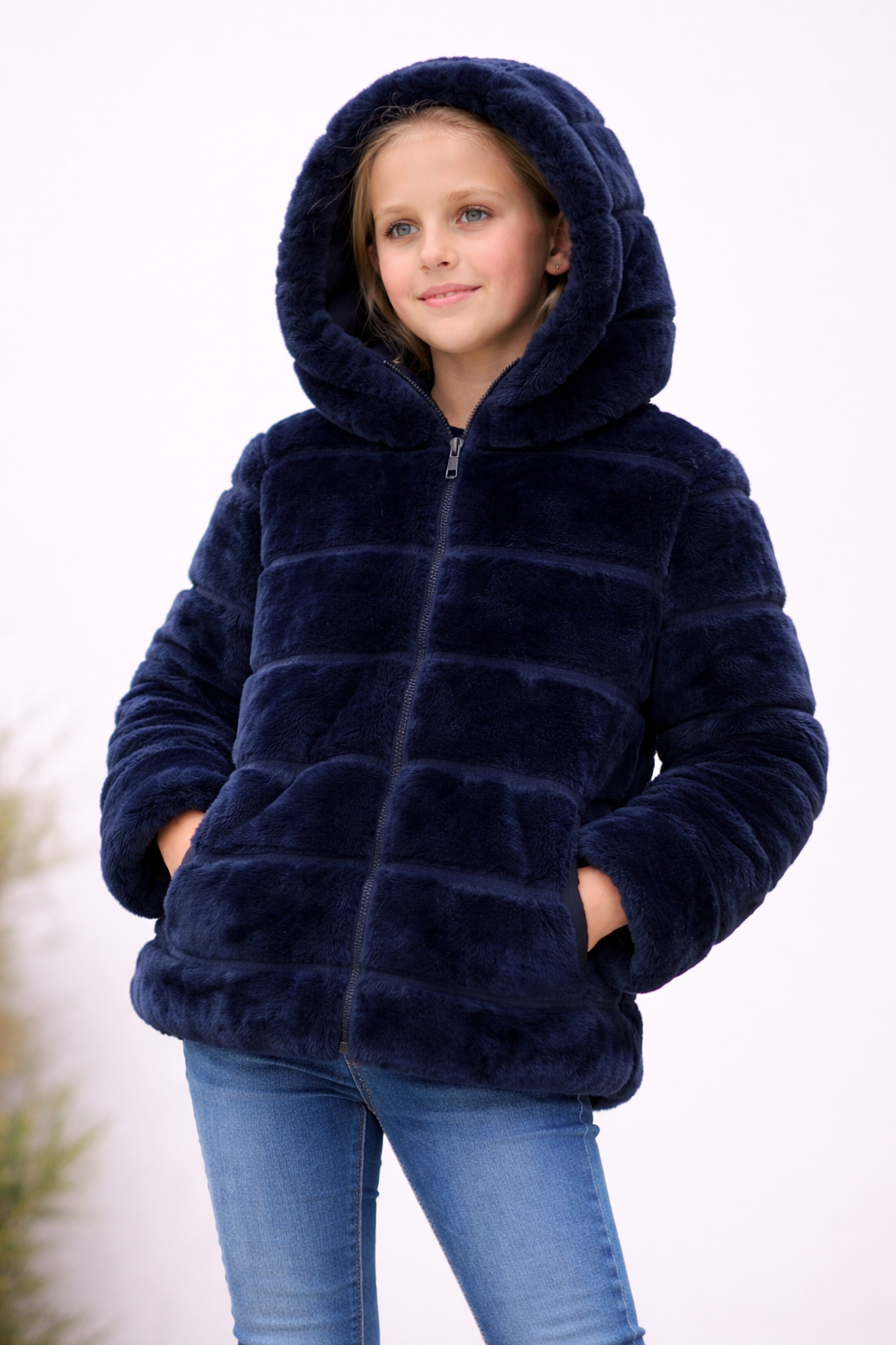 TLC Girls fur jacket coats with hood