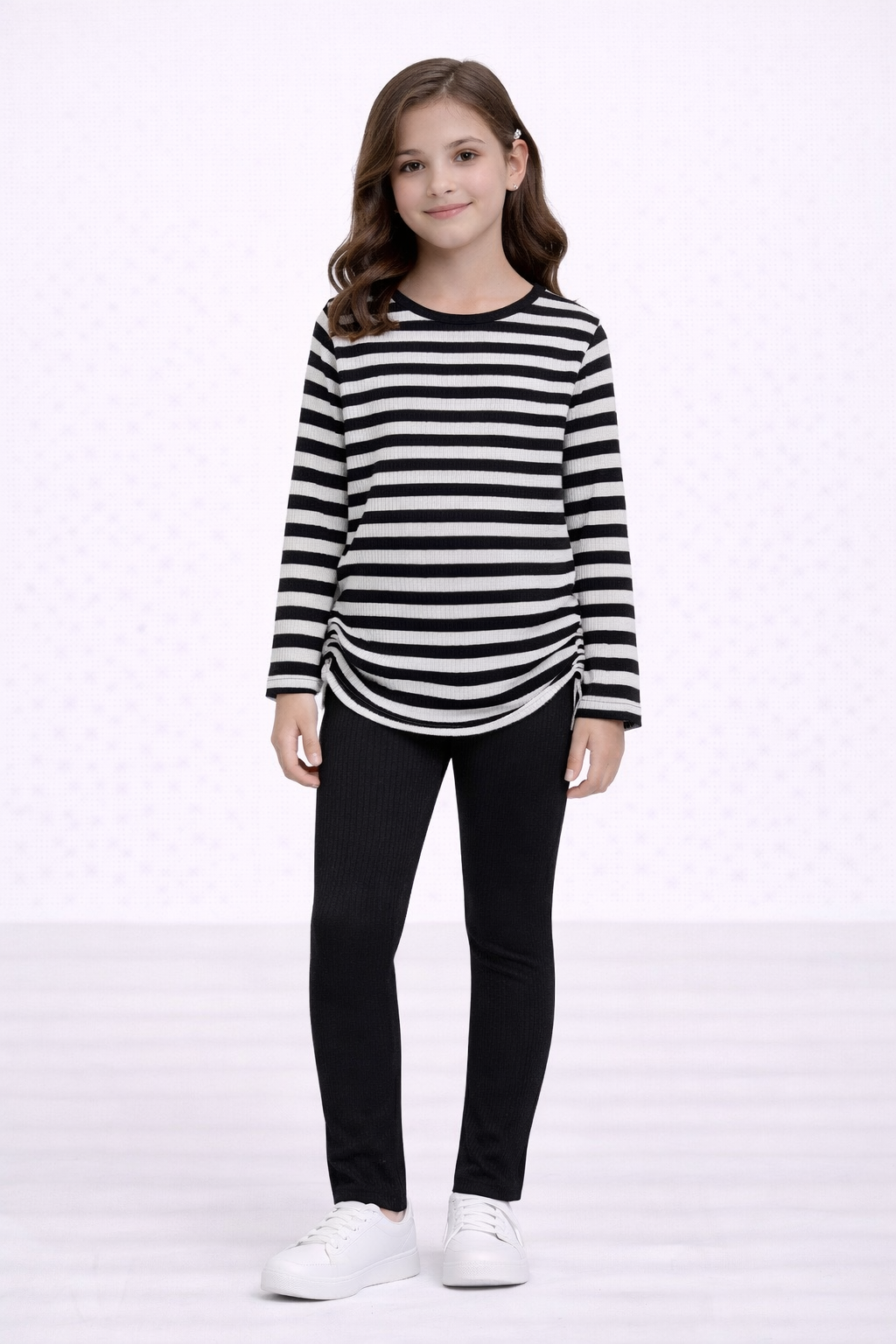 Girls Co-ord Sets Striped Leggings & Top Outfit