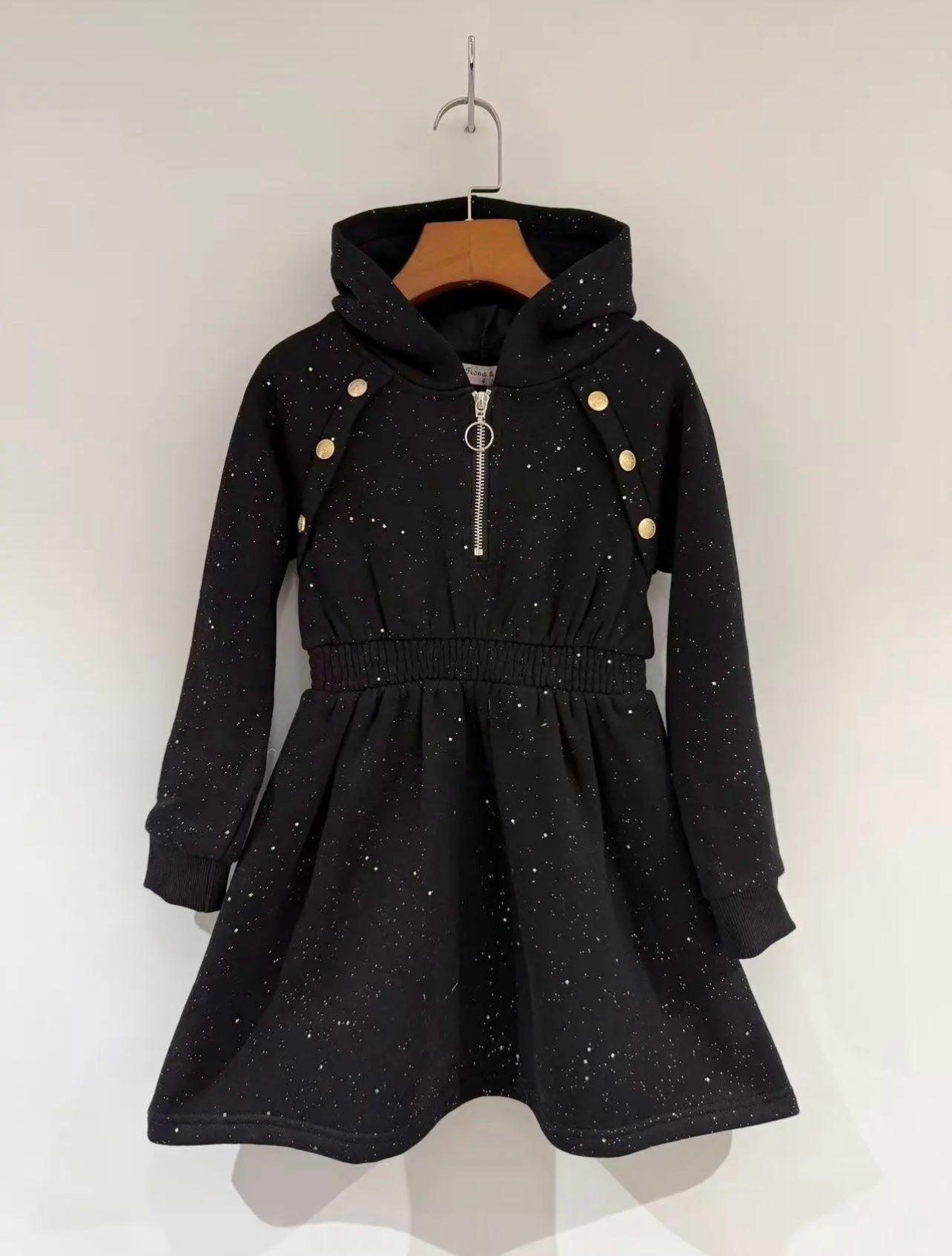 Girls Hooded Jumper Dress with Diamantes 2-12 years