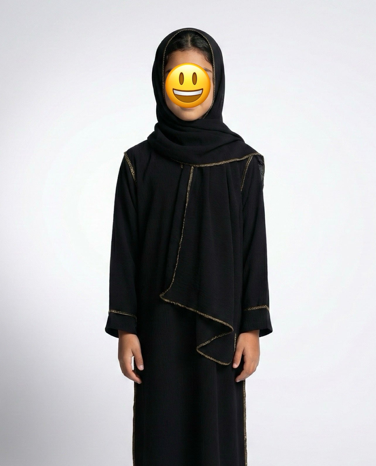 Girls Kids Abayas with Attached Scarf