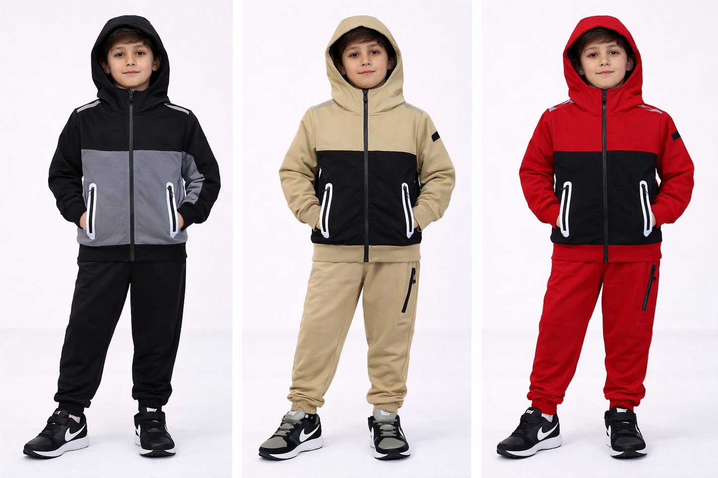 TLC Boys 3706 Tracksuit Hooded Zip Pockets Hood Warm Winter