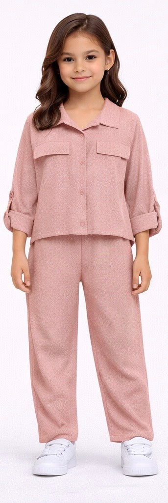TLC Girls Stylish Modest Trousers and & Long Sleeve top Blouse Outfit Sets Summer