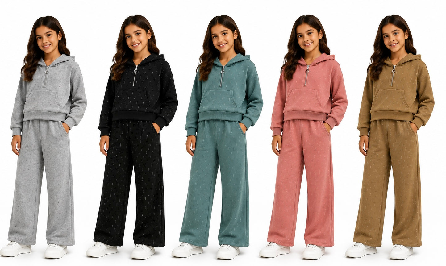Girls Hoody & Trousers co-ord Set with Diamantés 4-14 years