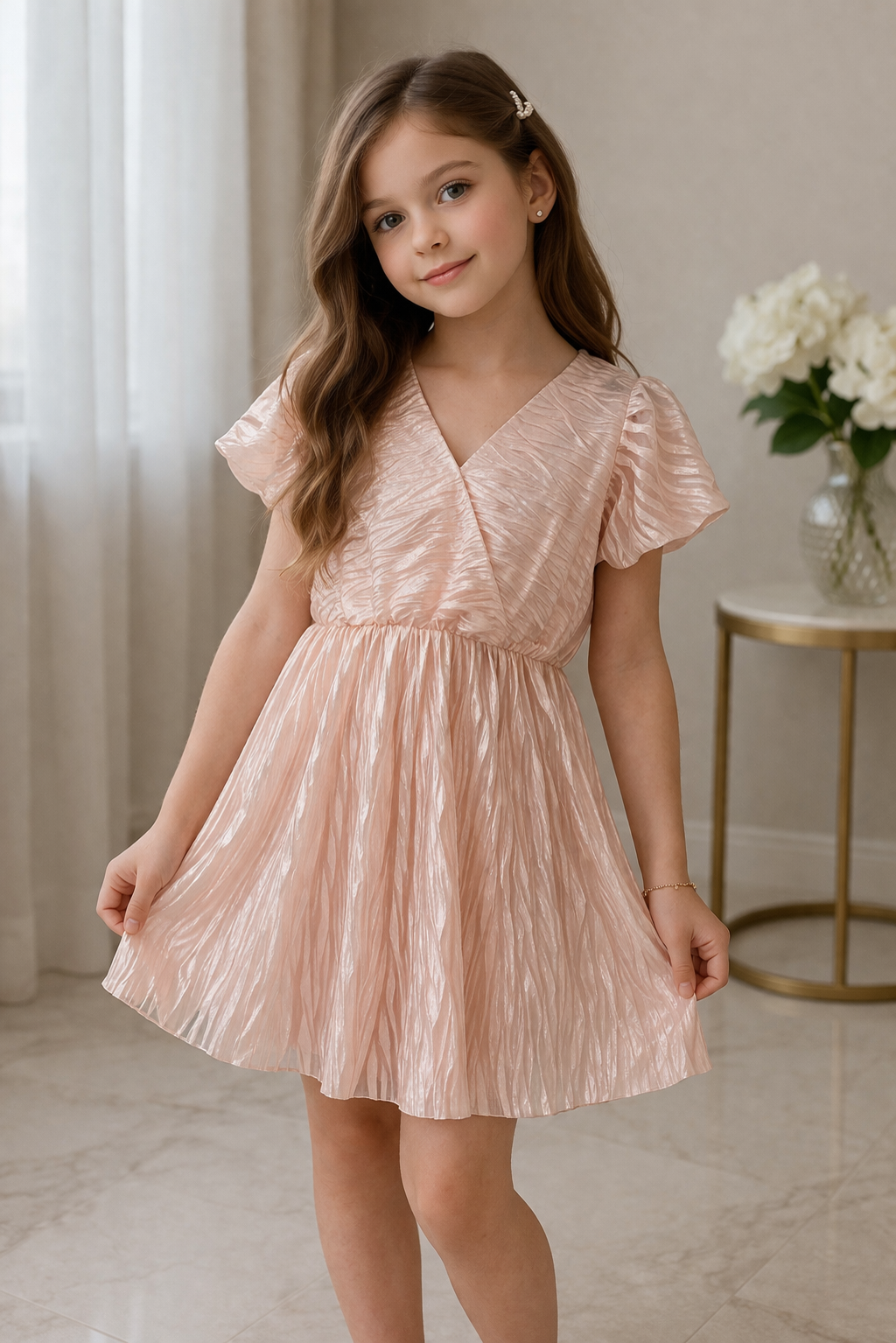 TLC Girls summer dress v neck