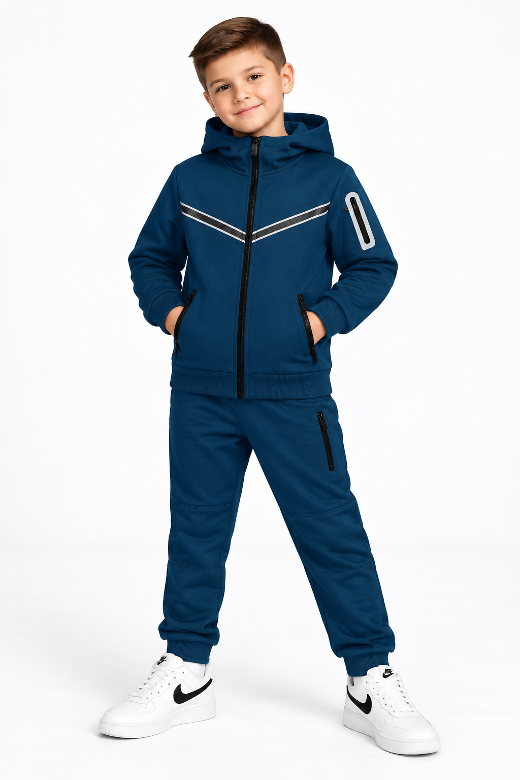 TLC Unisex Girls & Boys Tracksuit with Hood and Zipped Pockets for Warm Winter