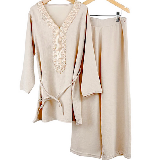 TLC Girls Stylish Modest Co-ord Trousers & Long Sleeve Outfit