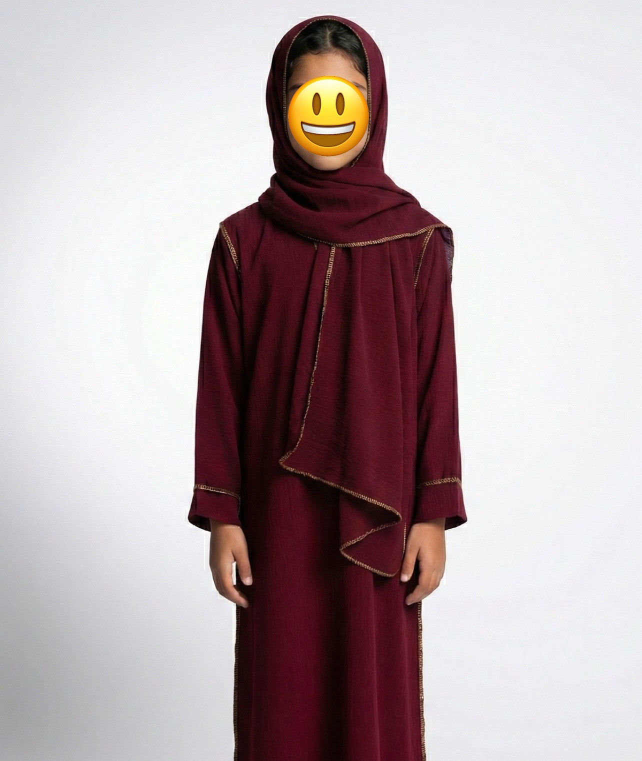 Girls Kids Abayas with Attached Scarf