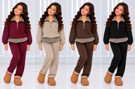Girls’ Checked Coord Set | Ages 3–14 (TL228)