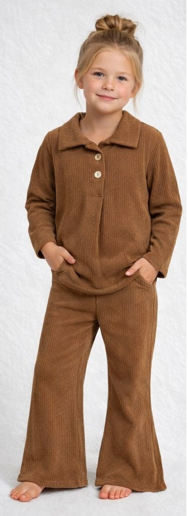Girls ribbed velour coord set winter
