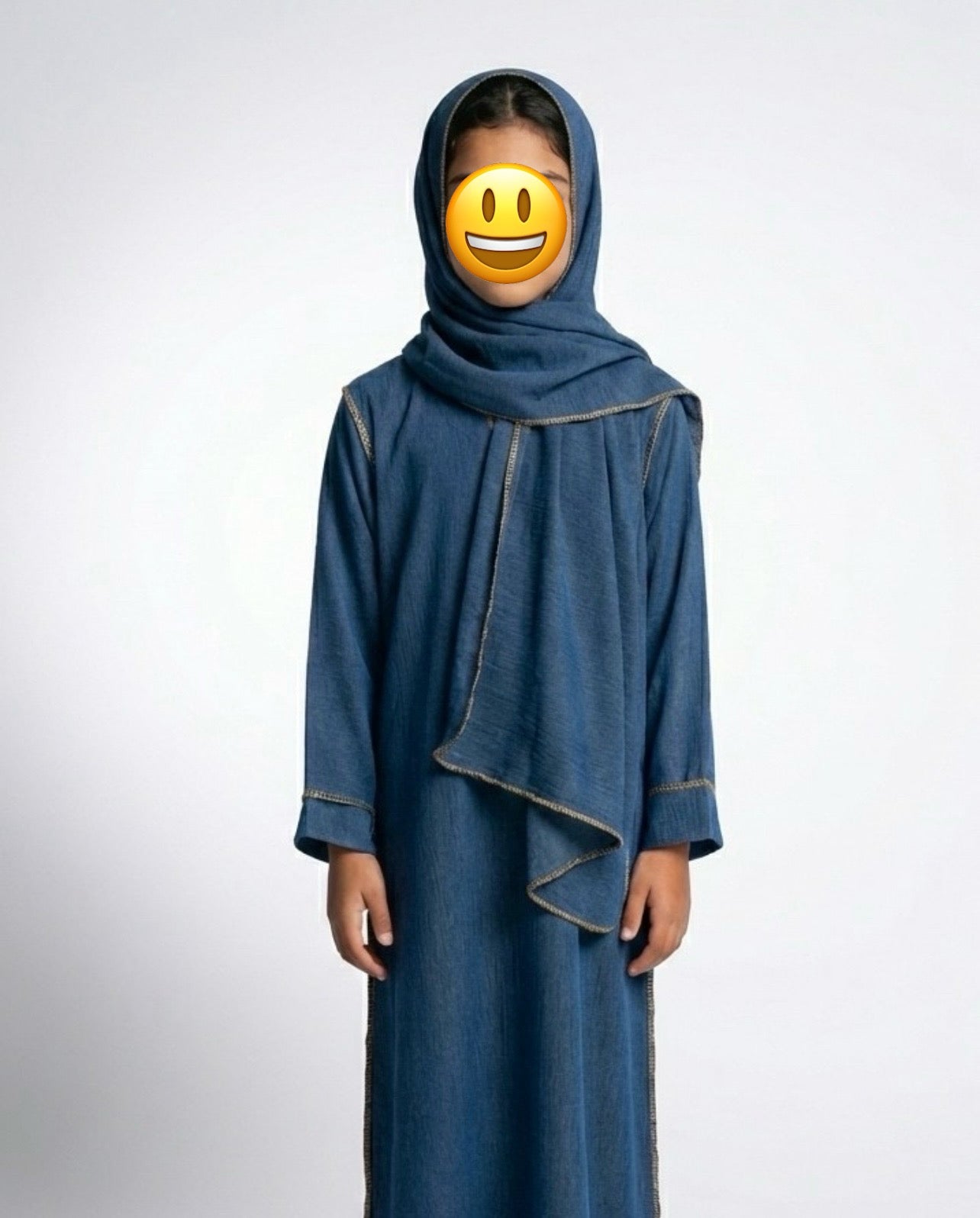 Girls Kids Abayas with Attached Scarf
