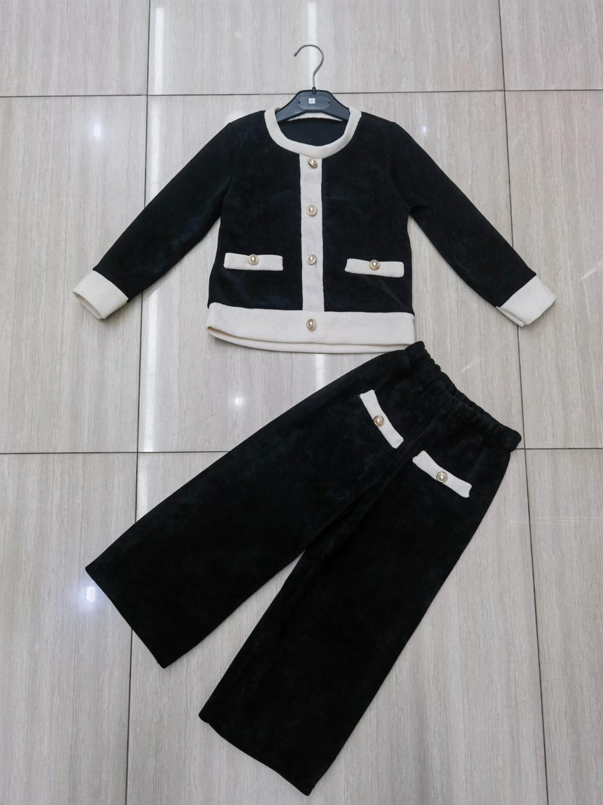 Girls top & trousers outfit velour winter coord