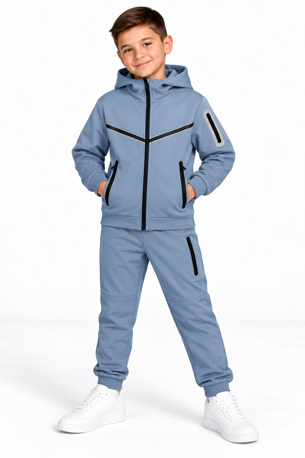 TLC Unisex Girls & Boys Tracksuit with Hood and Zipped Pockets for Warm Winter