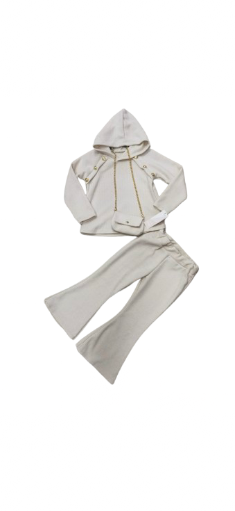 TLC Girls 3 piece tracksuits coord sets trousers and top with button design & handbag
