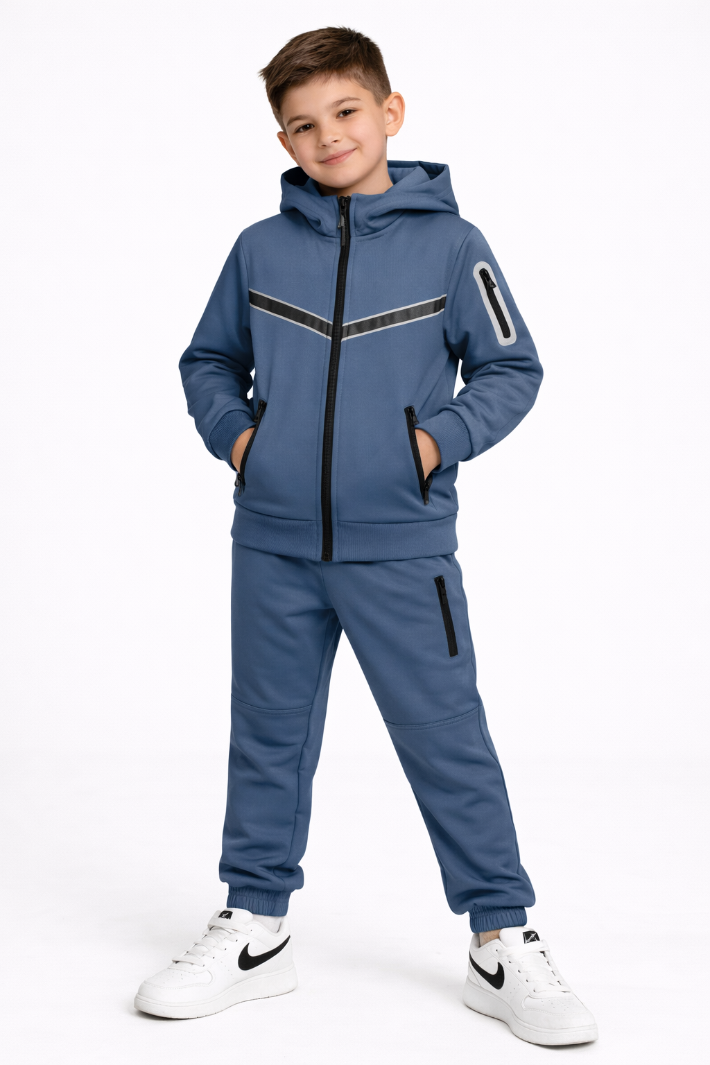 TLC Unisex Girls & Boys Tracksuit with Hood and Zipped Pockets for Warm Winter