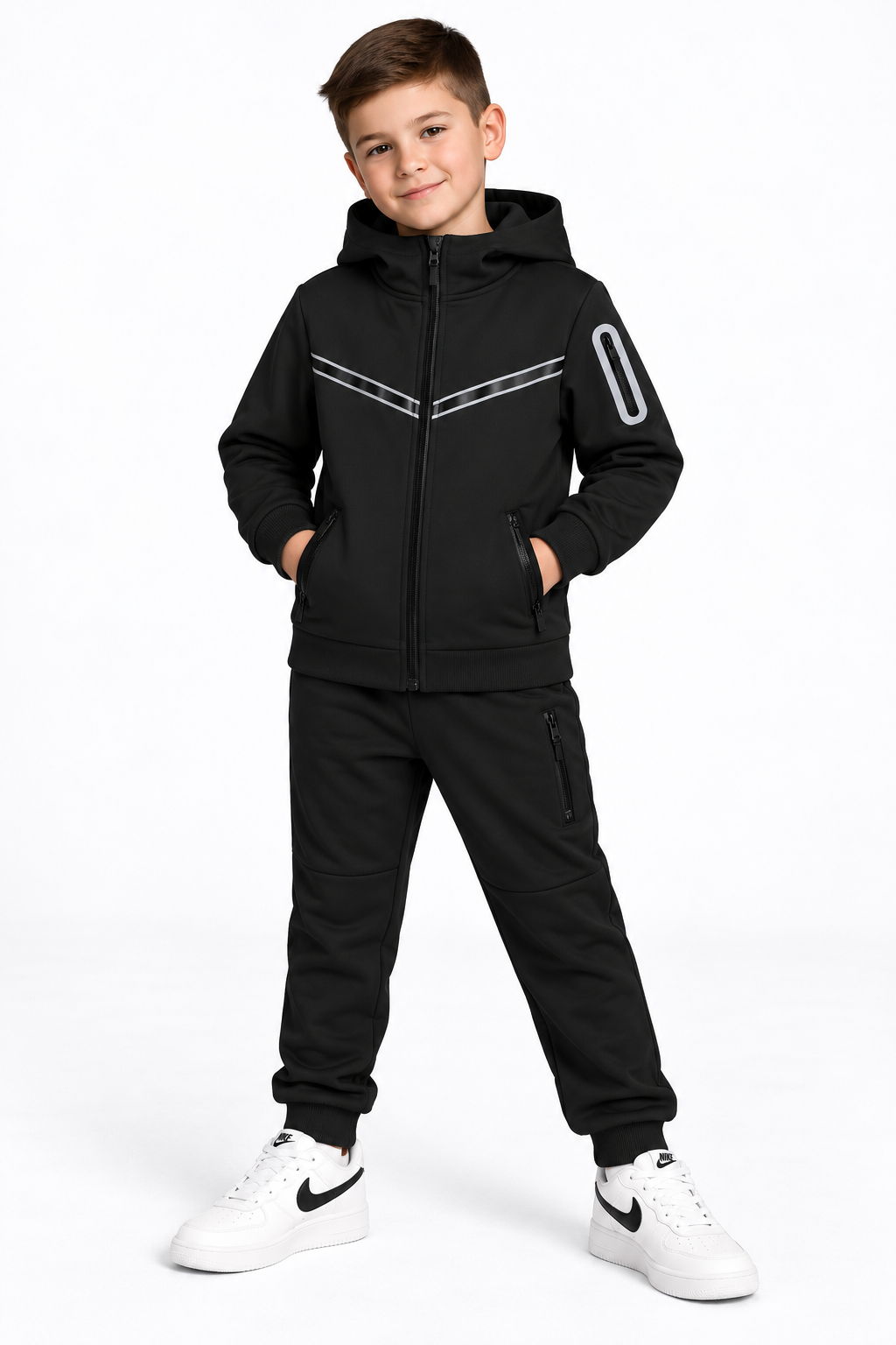 TLC Unisex Girls & Boys Tracksuit with Hood and Zipped Pockets for Warm Winter